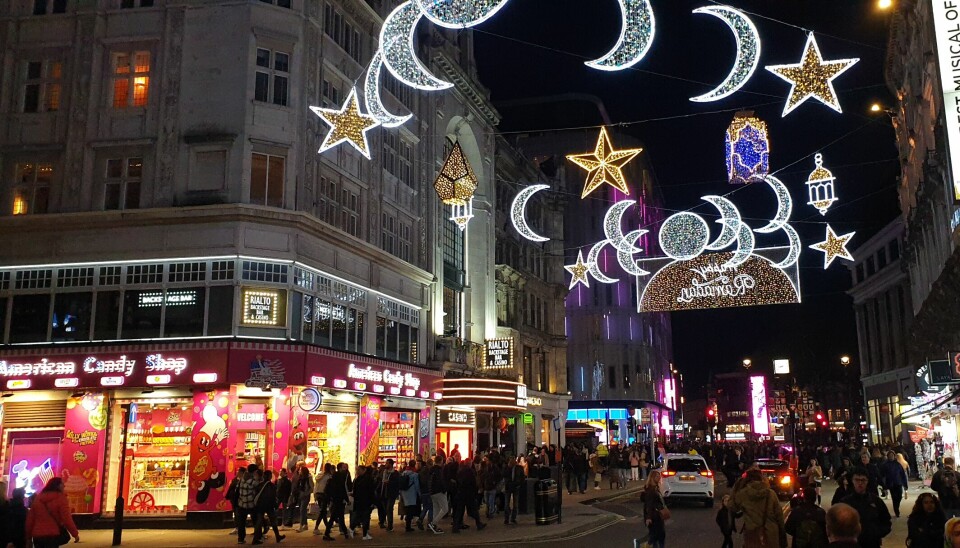 Coventry Street i London pyntet under ramadan tidligere i år. Nå foreslås lignende pynting av Oslos gater.