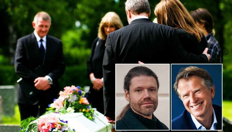 Begravelse og Morten Guldberg og Terje Eid-Hviding