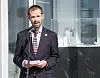 Oslo 20150908.Kulturbyråd Hallstein Bjercke (V) tok tirsdag det 1.offisielle spadetaket for det nye Munchmuseet i Bjørvika.Foto: Gorm Kallestad / NTB