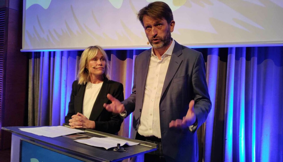 Høyres ordførerkandidat Anne Lindboe og byrådslederkandidat Eirik Lae Solberg takket partifellene i Høyres hus for valgkampinnsatsen.