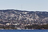 Oslo 20120221.Holmenkollbakken, Holmenkollåsen og Tryvannstårnet sett fra Nesoddtangen.Foto: Håkon Mosvold Larsen / NTB