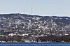 Oslo 20120221.Holmenkollbakken, Holmenkollåsen og Tryvannstårnet sett fra Nesoddtangen.Foto: Håkon Mosvold Larsen / NTB
