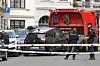 Oslo 20210428. En bil taues bort fra stedet der en kvinne ble skutt og drept på Frogner.