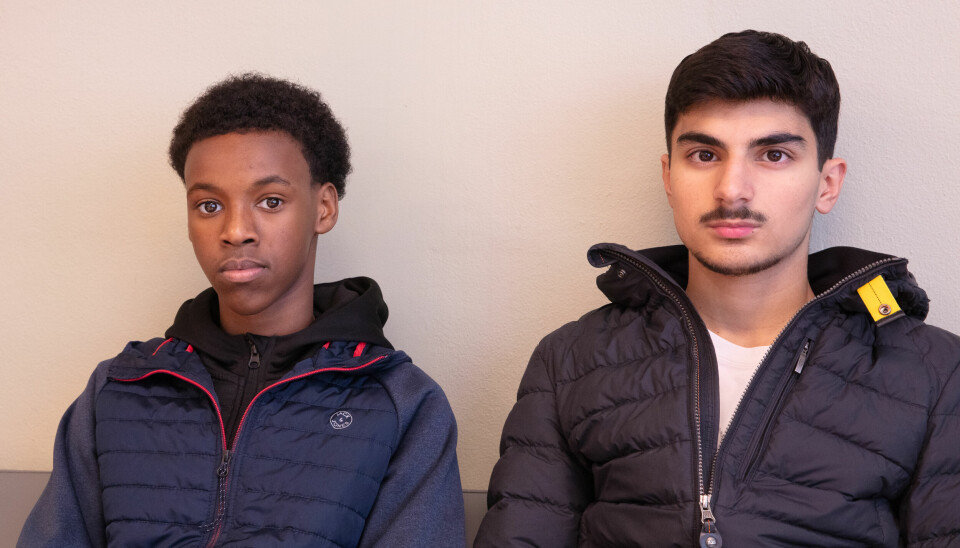 Ismael (15) (t.v.) og Alan (15) går begge på idrettslinja på Rommen skole.