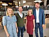 La frem Høyre/Venstre-byrådets politiske plattform i Deichman Bjørvika. Fra v. miljøbyråd Marit Kristine Vea (V), finansbyråd Hallstein Bjercke (V), ordfører Anne Lindboe (H) og byrådsleder Eirik Lae Solberg (H). Foto: Arnsten Linstad