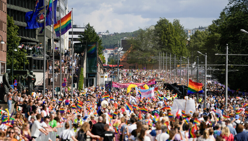 Oslo 20230701. Omtrent 85000 personer deltok i årets Prideparade i Oslo lørdag. Paraden går fra Grønland til Pride Park på Kontraskjæret i Oslo lørdag. Foto: Javad Parsa / NTB