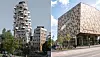 Til v. høyhuset Vertikal Nydalen og til h. Voldsløkka skole. Foto: Astrid Westvang & Flickr / Annika Byrde & NTB