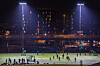 Oslo 20201125. Ungdom og barn har fotballtrening på Muselunden ved Sinsenkrysset i Oslo onsdag kveld.
