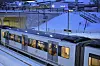 Oslo 20240117. Et t -banetog på Ryen stasjon. Kraftig snøvær har ført til mange problemer i kollektivtrafikken på Østlandet onsdag.Foto: Rodrigo Freitas / NTB