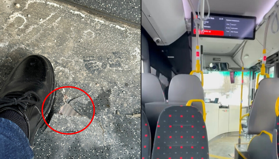 – Hvordan man kan få bussen til å være i drift, og samtidig ignorere grunnleggende sikkerhetsregler, spør personen som oppdaget et hull i bussgulvet.