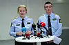 Lillestrøm 20240123. Politimester Cecilie Lillaas-Skari (t.v) og leder for Geografisk driftsenhet Romerike politiinspektør Terje Didriksen møter pressen i forbindelse med drapsetterforskningen i Nes, pressemøte er på politihuset i Lillestrøm. Fire personer er bekreftet døde i en bolig i Skogbygda på Nes på Romerike tirsdag.Foto: Fredrik Varfjell / NTB