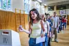 Oslo 20230904. Anna Fagernæs under årets skolevalg på Foss videregående skole i Oslo mandag.