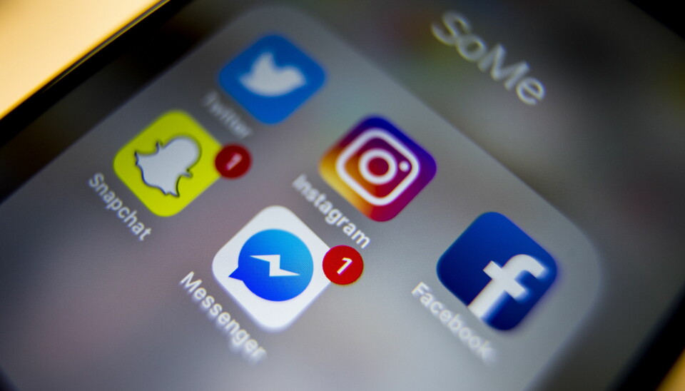 Oslo 20161229.Sosiale medier: Messenger, Twitter, Instagram, Facebook og Snapchat.Apper på iPhoneFoto: Håkon Mosvold Larsen / NTB