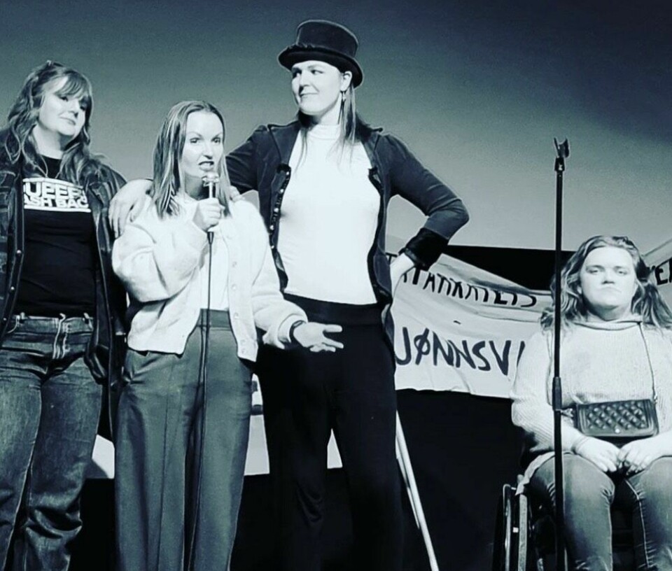 Inkluderende Feminisme-Initiativet, fra venstre: Julie Linner Ruud, Marianne Støle-Nilsen, Lilith Staalesen og Eva Henriksen, 8. mars 2023.