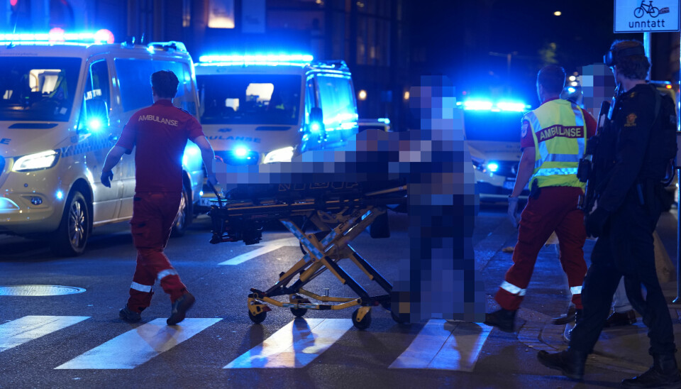 Oslo 20220625. Det er avfyrt flere skudd i 1.15-tiden natt til lørdag på utsiden av London pub i sentrum av Oslo. Flere er skadd, opplyser politiet.Foto: Javad M. Parsa / NTB