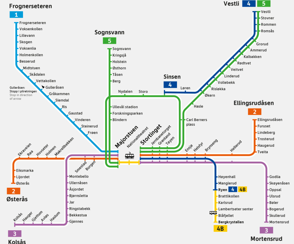 Rutetabell T-bane påsken 2024