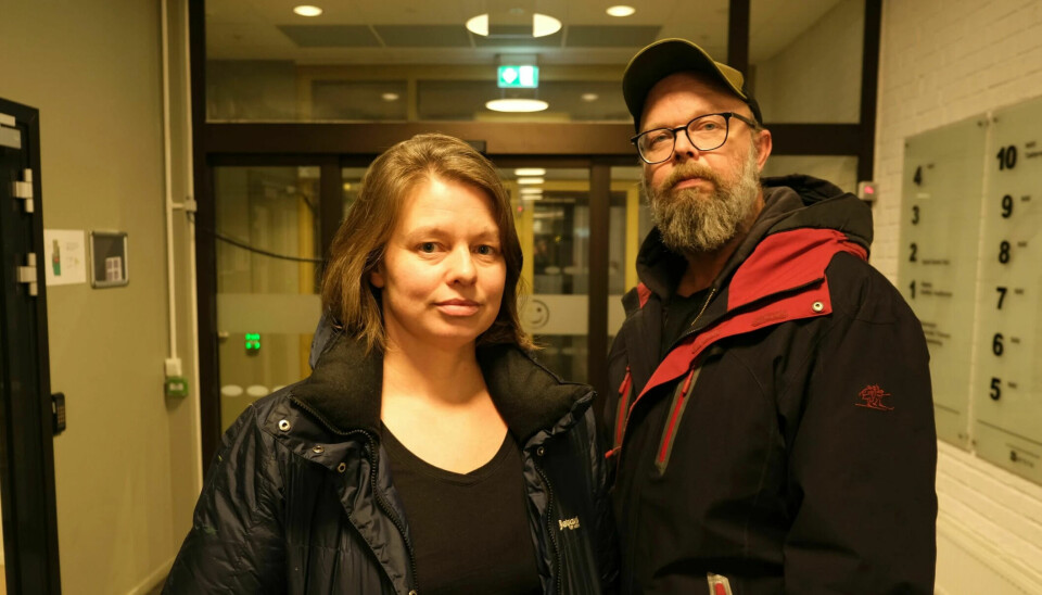 Barnehageforeldrene Ingrid Sigvaldsen og Øistein Norum Monsen er skuffet, forbanna og triste over utfallet. Foto: Petter Terning