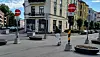 Skilting ved Balders plass da den nye sykkeltilpasningen ble etablert i august i fjor. Foto: Jens J. Lie