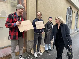 Helge Renå, Hanna Barth Hake og ordfører Anne Lindboe