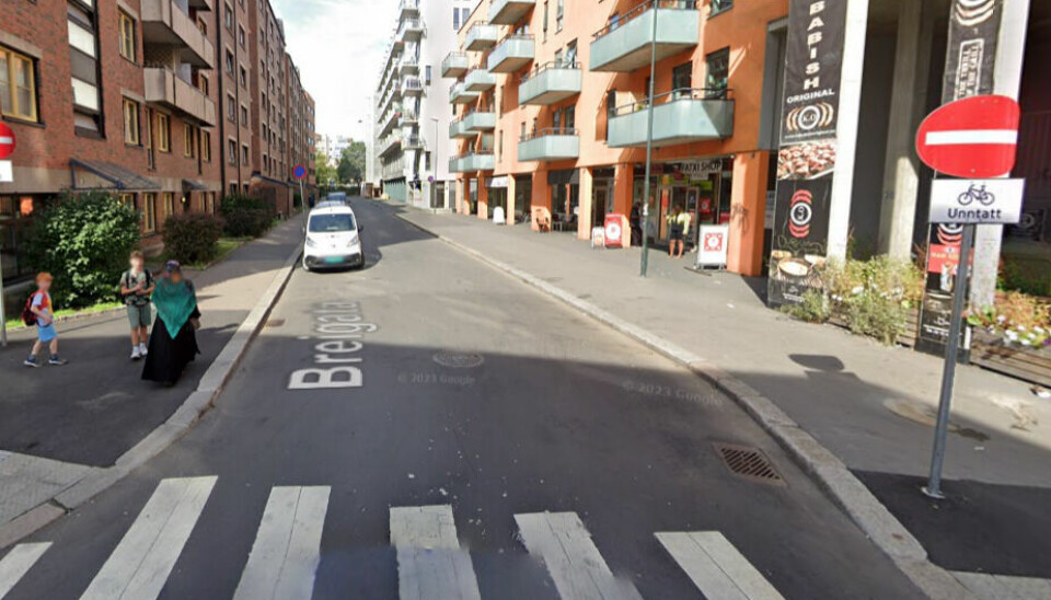 Her i Breigata stanset politiet en mann som er mistenkt for ruspåvirket kjøring mandag ettermiddag. Foto: Google maps