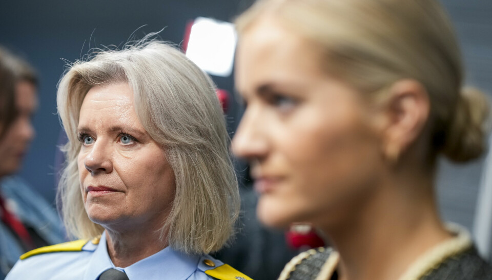 Oslo 20240429. Politimester Ida Melbo Øystese og justis- og beredskapsminister Emilie Enger Mehl under presseorienteringen om den målrettede innsatsen i prioriterte områder.