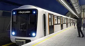 Slik ser Sporveiens nye T-baner ut, som er produsert av det omstridte spanske selskapet CAF. Illustrasjon Sporveien