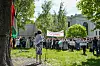 Oslo 20240514. Flere studenter, akademikere og ansatte ved universitetet protesterer ved professorboligen i Oslo sentrum tirsdag, der UiOs universitetsstyre diskuterer akademisk boikott av Israel.