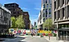 Gående fra St. Olavs plass vil bli møtt av skilter som viser hvor de kan krysse gaten.