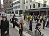 Forrige fredag var det store folkemengder rundt Rosenkrantz gate / Otto Sverdrups gate ved Kontraskjæret. Dette var statister, som tok del i innspillingen av den kommende storfilmen om senkingen av det tyske krigsskipet Blücher.