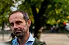 Oslo 20230926. Hallstein Bjercke (V) utenfor Høyres hus, der Høyre har invitert Frp, Venstre og Krf til forhandlinger om byrådet i Oslo tirsdag.