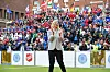 Oslo 20170829.Kronprinsesse Mette-Marit åpner VM i gatefotball for bostedsløse på Rådhusplassen.
