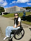 Morten Marius Skau i rullestol på Øya-festivalen