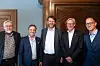 Jónas Einarsson (administrerende direktør Radforsk og primus motor bak Oslo Cancer Cluster og Oslo Cancer Cluster Innovasjonspark), Thomas London (administrerende direktør Oslo Science Hub), Eirik Lae Solberg (byrådsleder), James Stove Lorentzen (byråd for byutvikling) og Ketil Widerberg (leder Oslo Cancer Cluster og styreleder i Oslo Cancer Cluster Inkubator)