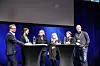 Tønsberg 20190329. Trond Giske og dansevideoen var tema på SKUP-konferansen i Tønsberg lørdag ettermiddag. Fra venstre: Debattleder Espen Aas, VGs nyhetsredaktør Tora Bakke Håndlykken, Aftenpostens nyhetsredaktør Tone Tveøy Strøm-Gundersen, politisk redaktør i Adresseavisen og påtroppende kommentator i VG Tone Sofie Aglen, kommentator i Dagsavisen Hege Ulstein og generalsekretær Arne Jensen i Norsk Redaktørforening.