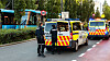 En trikk og en personbil har kollidert i Dronning Eufemias gate.