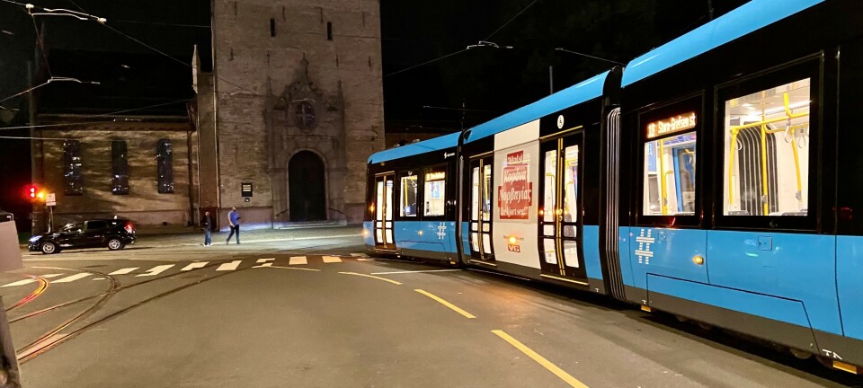 Her ble trikken stående etter møtet med taxien