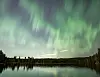 Torsdag og fredag kveld var det høy nordlysaktivitet over Oslo. Her er nordlyset over Nøklevann i Østmarka.