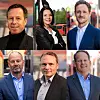 Øverst fra v.: Unibuss-sjef Atle Rønning, HR-direktør Pernilla Rosenquist, driftsdirektør Mats Marheim, teknisk direktør Henrik Anderberg, økonomidirektør Remi Eliassen og plan- og utviklingsdirektør Mattias Hildingstam. Foto: Unibuss