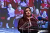 Oslo 20241126. Hadia Tajik under Oslo Arbeiderpartis nominasjonsmøtet i Samfunnssalen i Oslo Arbeidersamfunn tirsdag ettermiddag.