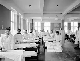 Ansatte ved Vestheim Dampvaskeri på Majorstuen (1920).