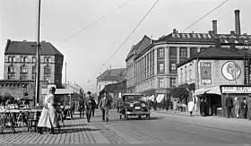 Fra Grønlands torg mot Vaterlands bru og Brugata (1929).
