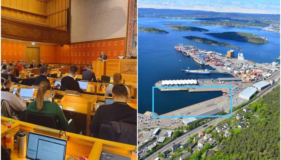 Bystyreflertallet vedtok ikke uventet å godkjenne utbygging og sprenging av Oslo Havns kaianlegg ved Kneppeskjær (t.h.). Bystyreflertallet vedtok ikke uventet å godkjenne utbygging og sprenging av Oslo Havns kaianlegg ved Kneppeskjær (til h.).Foto: Arnsten Linstad / Oslo Havn KF