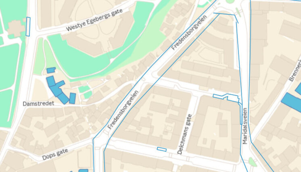 Levningene ble funnet under graving i Fredensborgveien. Levningene ble funnet under graving i Fredensborgveien.
