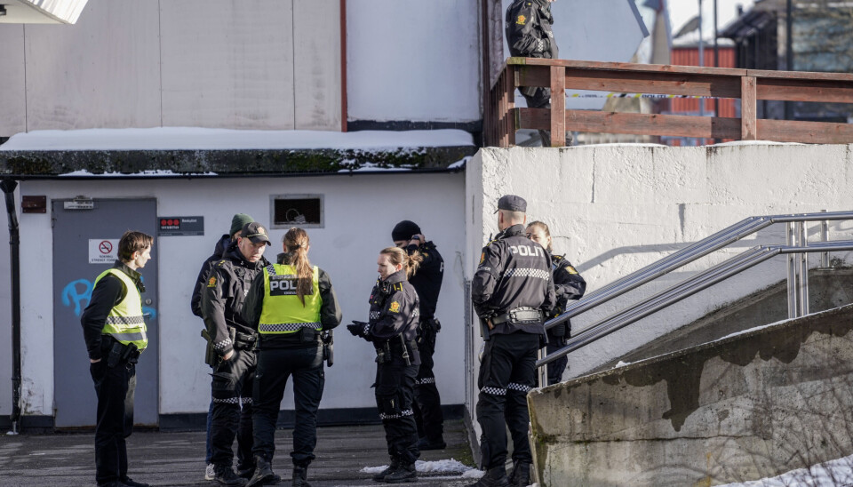 Store politistyrker på stedet torsdag ettermiddag.