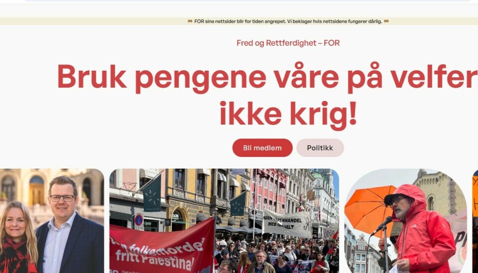 Sidene til Partiet for Fred og rettferdighet er angrepet av hackere.