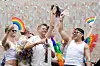 Oslo 20250628. Pride-paraden i Oslo, som feirer skeivt mangfold, går fra Grønland til Pride Park på Kontraskjæret i Oslo lørdag ettermiddag.