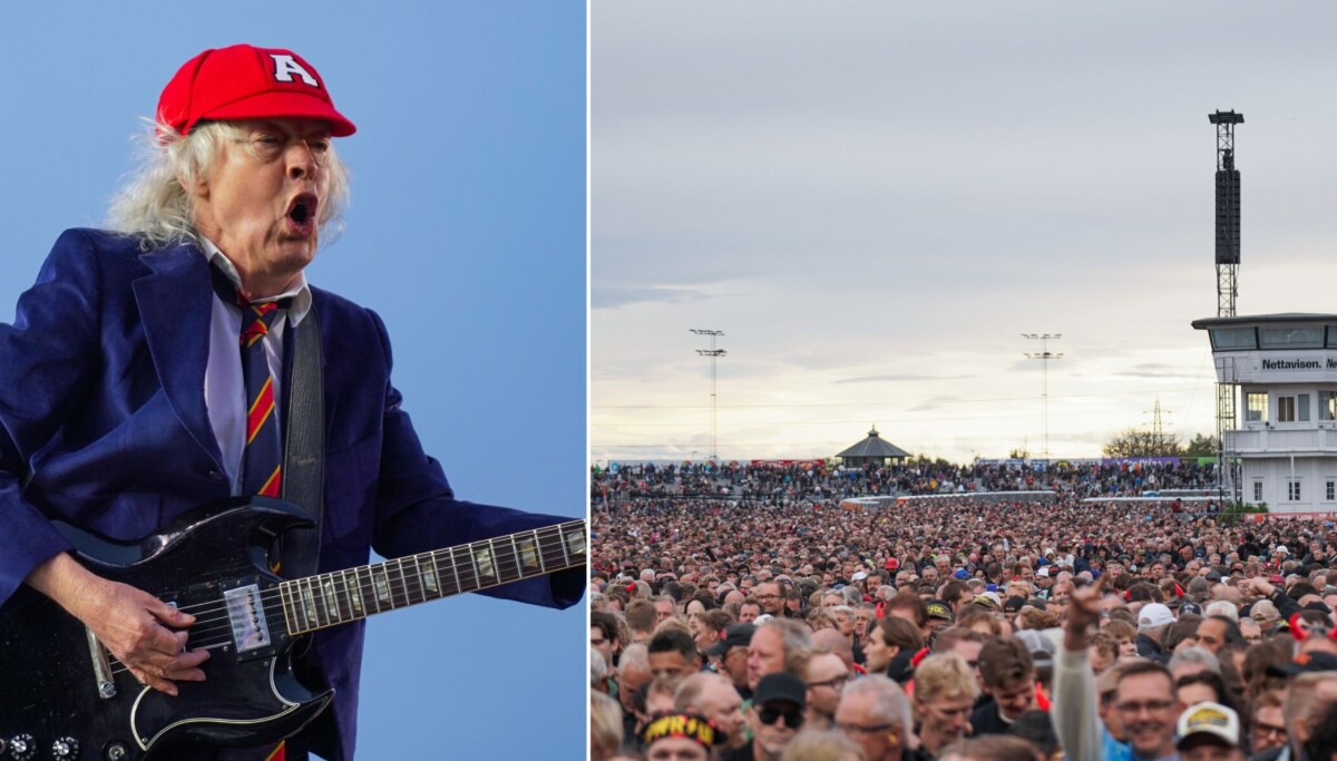 Gitarlegenden Angus Young foran 55.000 jublende AC/DC-fans på Bjerke