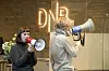 Oslo 20250822. Extinction Rebellion aksjonerer inne på DNBs hovedkontor i Dronning Eufemias gate i Oslo.