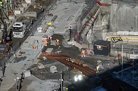 Oslo 20250924. Byggearbeid i regjeringskvartalet i Oslo.